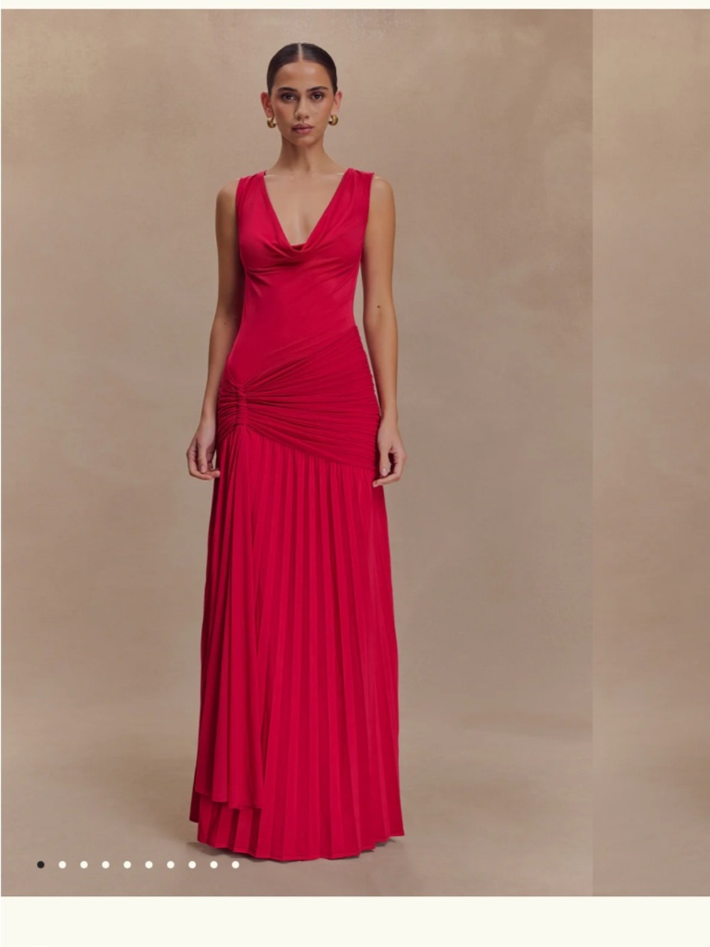 Meshki Dania Sleeveless Cowl Neck Maxi Dress in Fuchsia